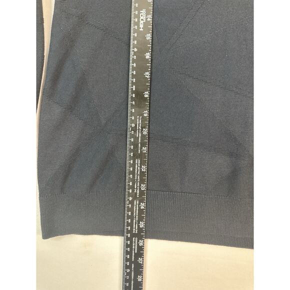 Armani Exchange Sweater Mens 2XL Navy Blue Geometric Cowl Neck Lightweight ￼ - Picture 4 of 6